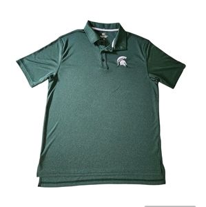 Michigan State Spartans Colosseum NCAA Green Casual Polo Shirt Men's XL